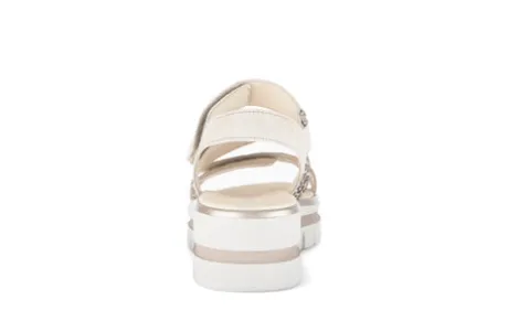 Gabor Silver and Leo Strap Wedge Sandal|8462032