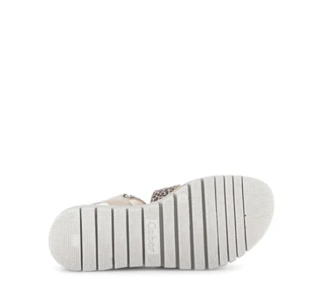 Gabor Silver and Leo Strap Wedge Sandal|8462032