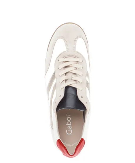 Gabor Trendy White and Red Trainer|8343014