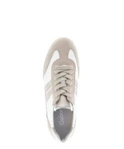 Gabor White and Oak Leather Trainer|8330012