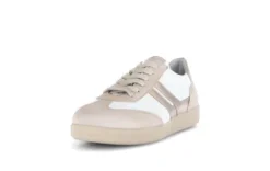 Gabor White and Oak Leather Trainer|8330012