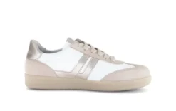 Gabor White and Oak Leather Trainer|8330012