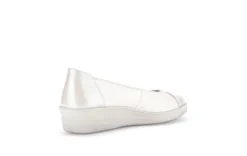 Gabor White and Silver Mini Wedge Pump|8604253