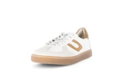Gabor White and Tan Wide Fit Trainer|8654560