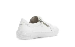 Gabor White Leather Platform Trainer|8333421W