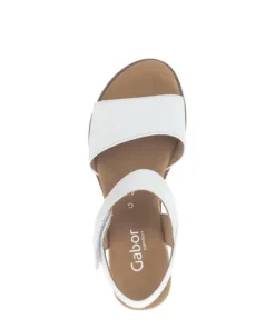 Gabor White Wedge Strap Sandal|8275050