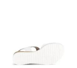 Gabor White Wedge Strap Sandal|8275050