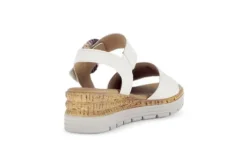 Gabor White Wedge Strap Sandal|8270652