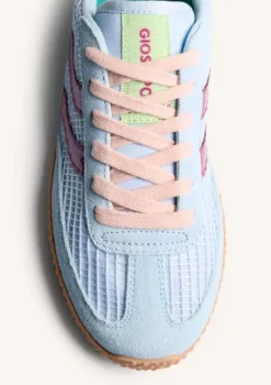 Gioseppo Leather and Mesh Baby Blue Trainer||78029BLU