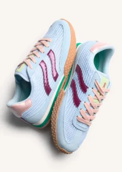 Gioseppo Leather and Mesh Baby Blue Trainer||78029BLU