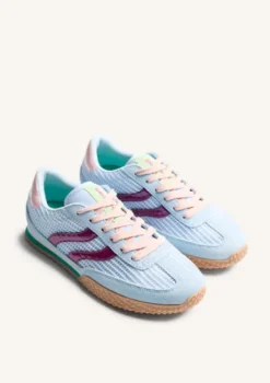 Gioseppo Leather and Mesh Baby Blue Trainer||78029BLU