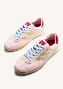 Gioseppo Pink Leather and Mesh Trainer|78029PNK