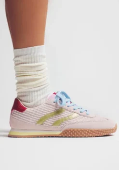 Gioseppo Pink Leather and Mesh Trainer|78029PNK