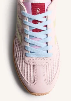 Gioseppo Pink Leather and Mesh Trainer|78029PNK