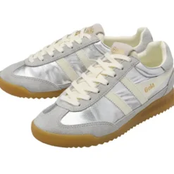 Gola Silver and Off White Trainer|CLB858JW