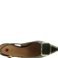 Hogl Black Leather Sling Back|1046230100