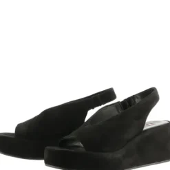 Hogl Black Suede Platform Sandal|1025220100