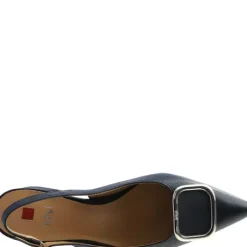 Hogl Navy Leather Sling Back|1046233500