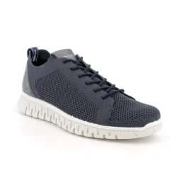 Igi & Co Navy fabric and Suede Trainer|1111200