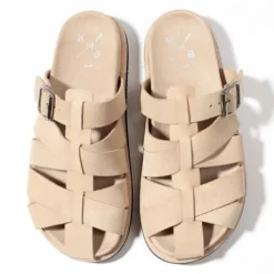 KMB Beige Leather Sandal|A7740B