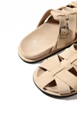 KMB Beige Leather Sandal|A7740B