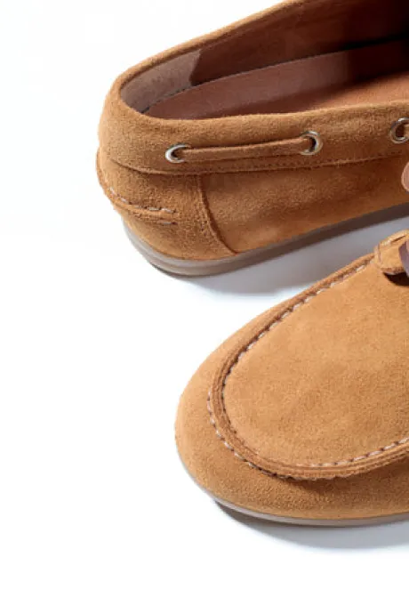 KMB Soft Tan Suede Moccasin|A7600B