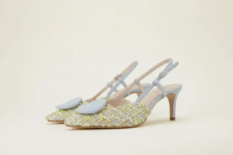 Lodi Suede and Multicolor Fabric Sling Back|NIVISC2