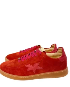 Meline Red and Pink Suede Trainer|52513294