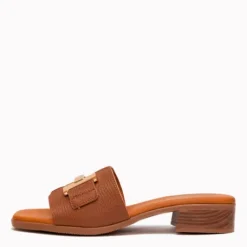 Oh My Sandals Flat Brown Mule|5890BRN