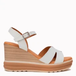 Oh My Sandals White Wedge Sandal|6001WHT