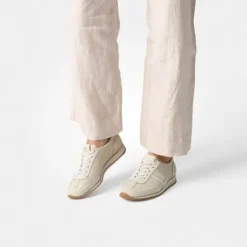 Paul Green Beige Leather Retro Trainer|5453159