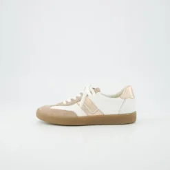 Paul Green White and Beige Suede Trainer|5437119