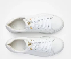Paul Green White Leather Platform Trainer|5241000