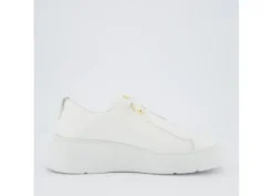 Paul Green White Leather Platform Trainer|5418030