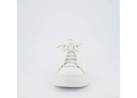 Paul Green White Leather Platform Trainer|5418030