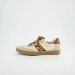 Paul GreenBeige Leather Trainer|5437149