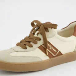 Paul GreenBeige Leather Trainer|5437149