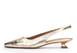 Pedro Miralles Gold Kitten Heel Sling Back|18600GD