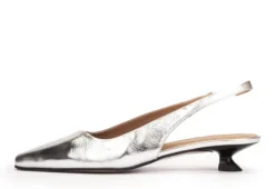 Pedro Miralles Silver Kitten Heel Sling Back |18600SIL