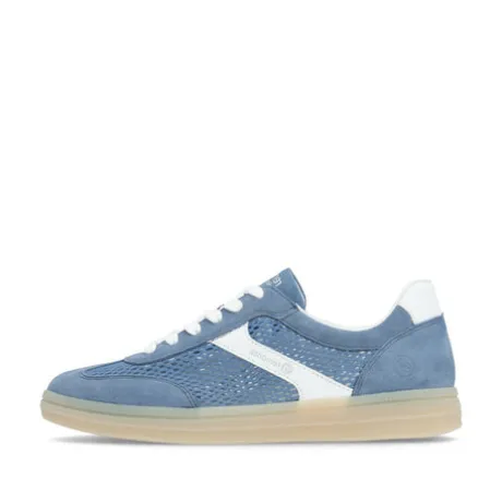 Remonte Blue Cut-Out Suede Trainer |D2C0814