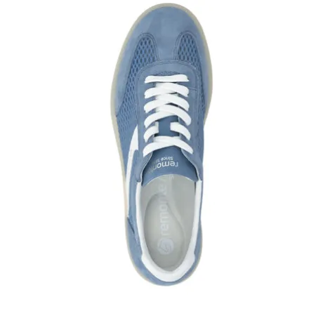 Remonte Blue Cut-Out Suede Trainer |D2C0814