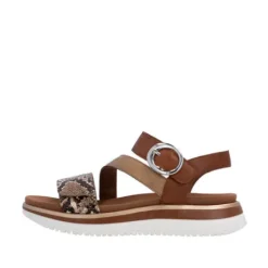 Remonte Brown Snake Print Sandal|D1J6425