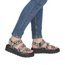 Remonte Cow Print Platform Sandal|D3N5060