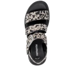 Remonte Cow Print Platform Sandal|D3N5060