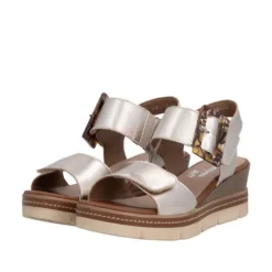 Remonte Light Gold Wedge Sandal|D2L5390