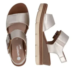 Remonte Light Gold Wedge Sandal|D2L5390