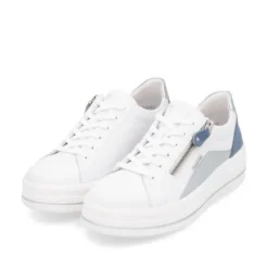 Remonte White and Blue Wedge Trainer|D1C0184M