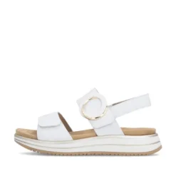 Remonte White Hook and Loop Strap Sandal|D1J6380