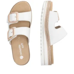Remonte White Mini Wedge Sandal|D0Q6680
