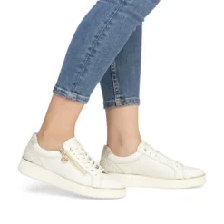 Remonte White Mini Wedge Trainer|D2E0080W